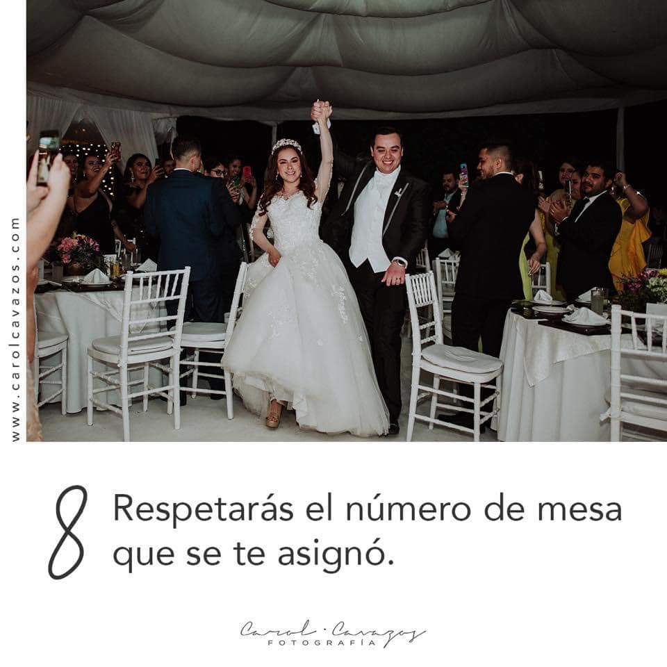Respetarás el número de mesa que se asignó